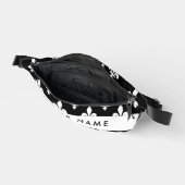 Fleur de Lis, Blanc sur Noir, Blanc, Votre Nom (Ouvrir)