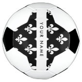 Fleur de Lis, Blanc sur Noir, Blanc, Votre Nom (Tourné)