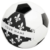 Fleur de Lis, Blanc sur Noir, Blanc, Votre Nom (3/4)