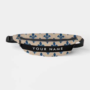 Fleur de Lis, Bleu Marine sur Beige, Royal, Votre