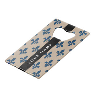 Fleur de Lis, Bleu Marine sur Beige, Royal, Votre