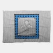 Fleur de lis; blik van geborsteld metaal theedoek (Horizontaal)