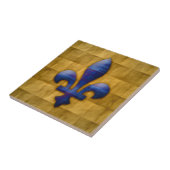 Fleur de Lis Blue en Gold Tegeltje (Zijkant)