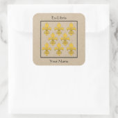 Fleur-de-lis Boekplaat Vierkante Sticker (Tas)
