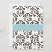 Fleur de Lis Bridal Shower Invitation Blue Kaart (Achterkant)