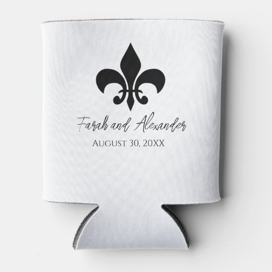 Fleur de Lis Bruiloft Blikjeskoeler (Voorkant)