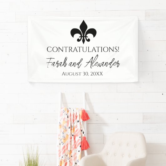 Fleur de Lis Bruiloft Partij Banner Custom (Insitu)