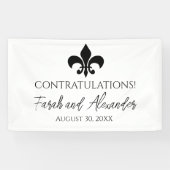 Fleur de Lis Bruiloft Partij Banner Custom (Horizontaal)