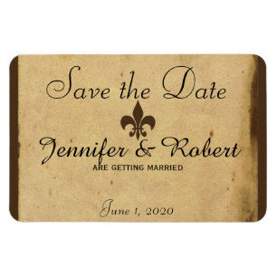  Fleur De Lis Bruiloft Save the Date Magneet