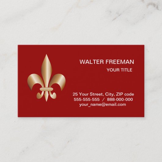 Fleur de lis carte de visite (Devant)