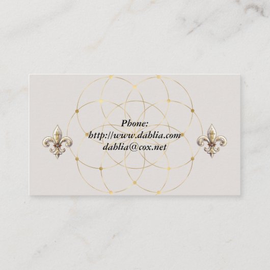 Fleur de Lis Carte de visite (Dos)