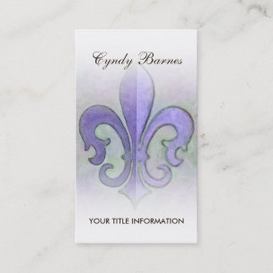 Fleur de Lis Carte de visite violet