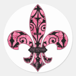 Fleur de lis Cartes et autocollants roses