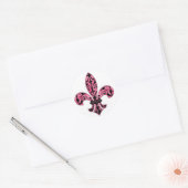 Fleur de lis Cartes et autocollants roses (Enveloppe)