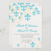 Fleur de Lis Cascade Informal Wedding 2 Kaart (Voorkant / Achterkant)