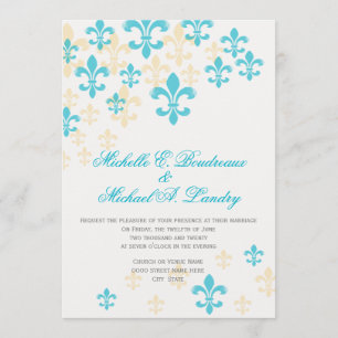 Fleur de Lis Cascade Informal Wedding 2 Kaart