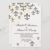 Fleur de Lis Cascade Informal Wedding Kaart (Voorkant / Achterkant)