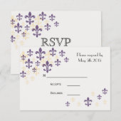 Fleur de Lis Cascade RSVP-kaarten RSVP Kaartje (Voorkant / Achterkant)