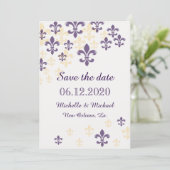 Fleur de Lis Cascade Save the Date (Staand voorkant)