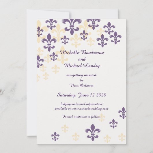 Fleur de Lis Cascade Save the Date (Achterkant)