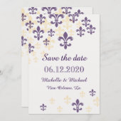 Fleur de Lis Cascade Save the Date (Voorkant / Achterkant)