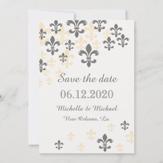 Fleur de Lis Cascade Save the Date (Voorkant)