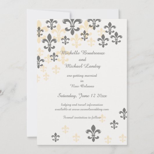 Fleur de Lis Cascade Save the Date (Achterkant)