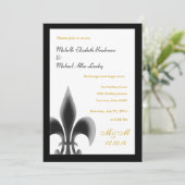 Fleur de Lis Casual Wedding Kaart (Staand voorkant)