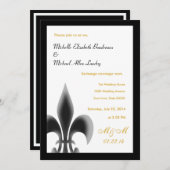 Fleur de Lis Casual Wedding Kaart (Voorkant / Achterkant)