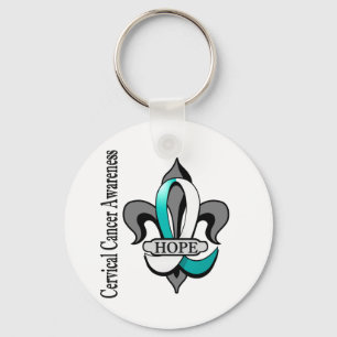 Fleur De Lis Cervical Cancer Hope Sleutelhanger