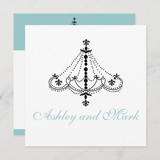 Fleur de Lis Chandelier Mariage Invitations (Devant / Derrière)