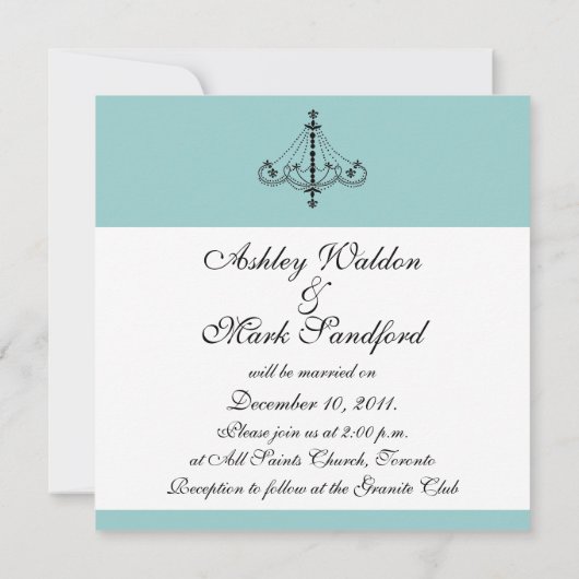 Fleur de Lis Chandelier Mariage Invitations (Dos)