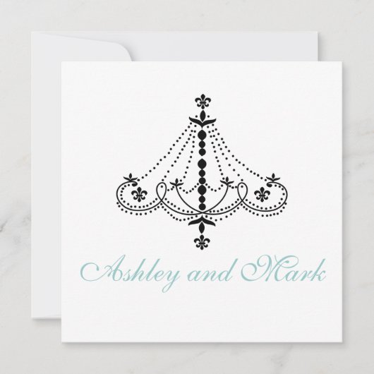 Fleur de Lis Chandelier Mariage Invitations (Devant)