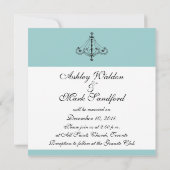 Fleur de Lis Chandelier Wedding Invitations Kaart (Achterkant)