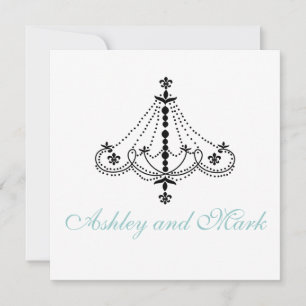 Fleur de Lis Chandelier Wedding Invitations Kaart