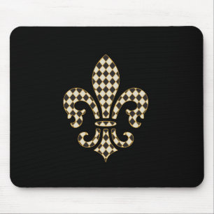 Fleur de Lis Checkered Pattern Muismat
