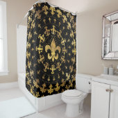 Fleur-de-lis - cirkelvormige versiering - Goud en Douchegordijn (In situ)