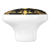 Fleur-de-lis - cirkelvormige versiering - Goud en Keramische Knop (Zijkant)