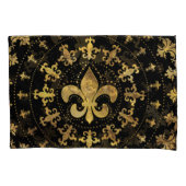 Fleur-de-lis - cirkelvormige versiering - Goud en  Kussensloop (Voorkant)