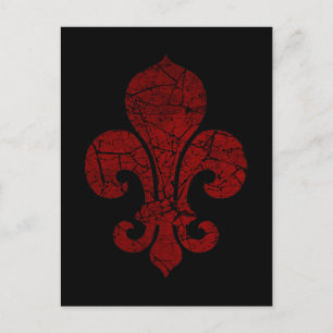 fleur-de-lis-cracked_red briefkaart