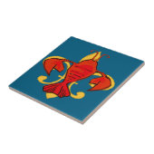 Fleur De Lis Crawfish Tegeltje (Zijkant)