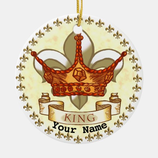 Fleur De Lis Crown King Dad ornament (Voorkant)