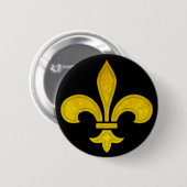 Fleur De Lis Cut Glass Ronde Button 5,7 Cm (Voorkant /achterkant)