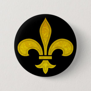 Fleur De Lis Cut Glass Ronde Button 5,7 Cm