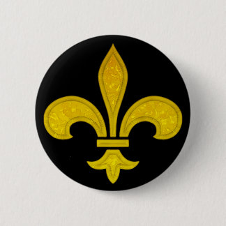 Fleur De Lis Cut Glass Ronde Button 5,7 Cm