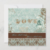 Fleur de Lis Damask - Invitations Mariages moderne (Devant)