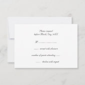 Fleur de Lis Damask Modèle de mariage RSVP carte (Dos)