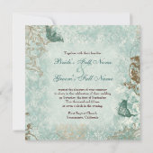 Fleur de Lis Damask - Uitnodigingen voor moderne b (Achterkant)