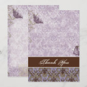 Fleur de Lis Damast - Trouw Dankkaartjes Kaart (Voorkant / Achterkant)