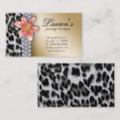 Fleur de lis de carte de visite de léopard de (Devant / Derrière)